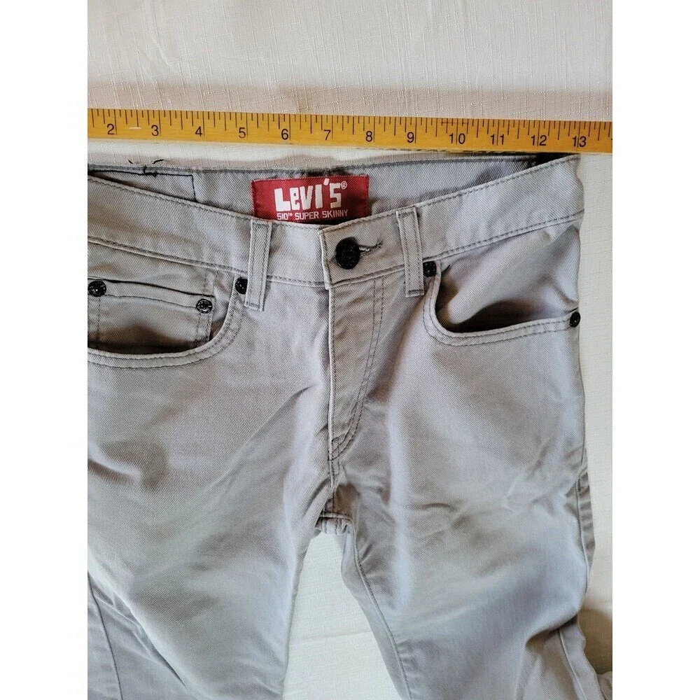 Levi's 510 Super Skinny Men's Jeans Size 14 Regular 27x27 Gray Denim